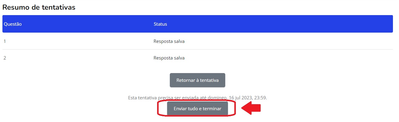 envio de atividade